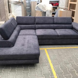 Narożnik Neapol - !!! Promocja !!! - TKANINA: CHILLE ME 01 ( GRAFIT ) - Funkcja spania ,pojemnik na pościel ,regulowane zagłówki