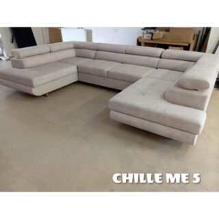 Narożnik Neapol U - !!! Promocja !!! - TKANINA: CHILL ME 05 ( Kość słoniowa ) - Funkcja spania ,pojemnik na pościel ,regulowane zagłówki