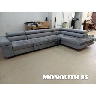 Narożnik Neapol L MAXI - !!! Promocja !!! - TKANINA: MONOLITH 85 ( Szary ) - Funkcja spania ,pojemnik na pościel ,regulowane zagłówki