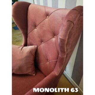 Fotel Uszak - Z Przeszyciami (TKANINA: MONOLITH 63 (Brudny róż))