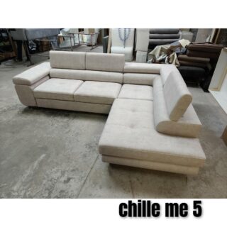 Narożnik Neapol - !!! Promocja !!! - TKANINA: CHILLE ME 05 ( Kość słoniowa ) - Funkcja spania ,pojemnik na pościel ,regulowane zagłówki